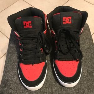 New DC Pure High Top Shoes Red/Black Size 13